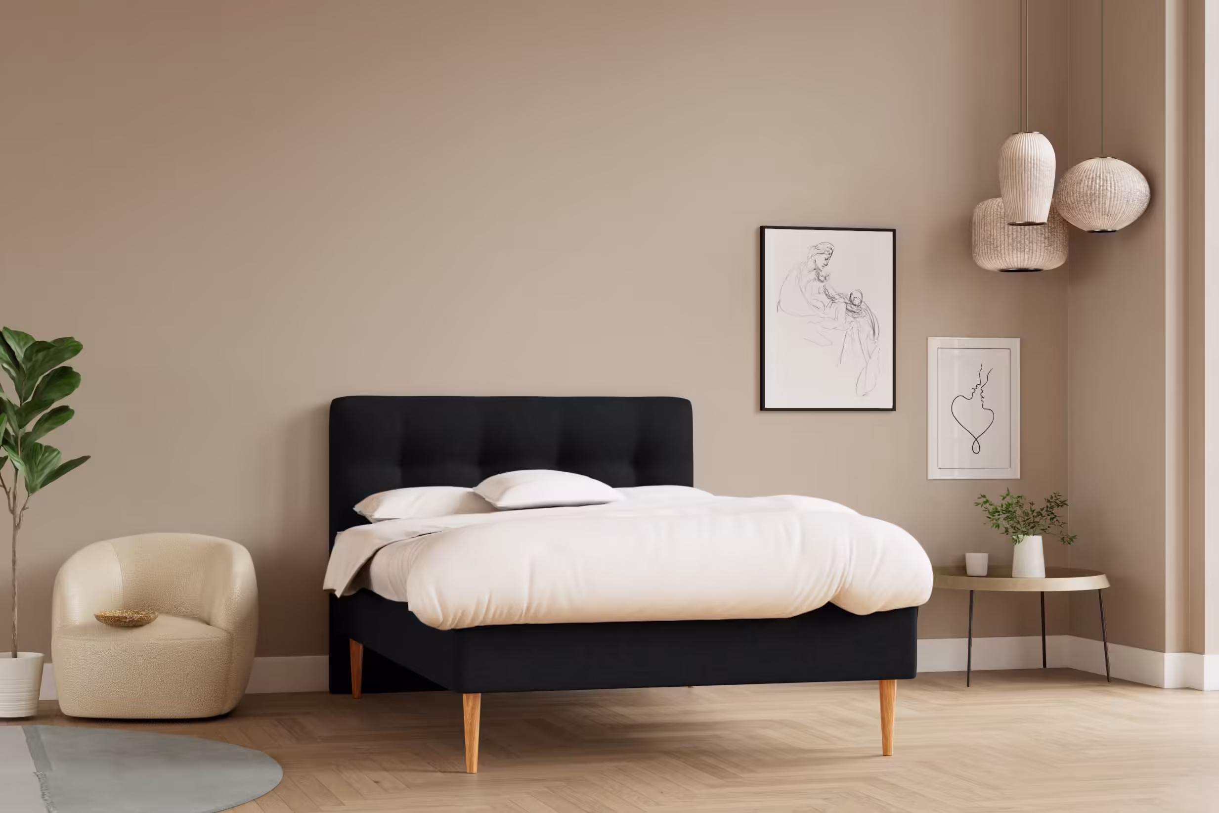 MasterBed Standard Dozy boxmadras fra Drømmeland. Komfortabel og solid seng i minimalistisk design, der kombinerer støtte og funktionalitet til en god søvnoplevelse.