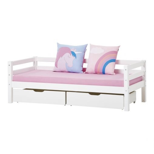Hoppekids ECO Dream Juniorseng: Hvid juniorseng i 70x160 cm, praktisk design til børn med høj sikkerhed og komfort.